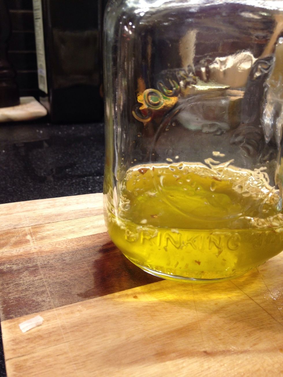 Pour into a container