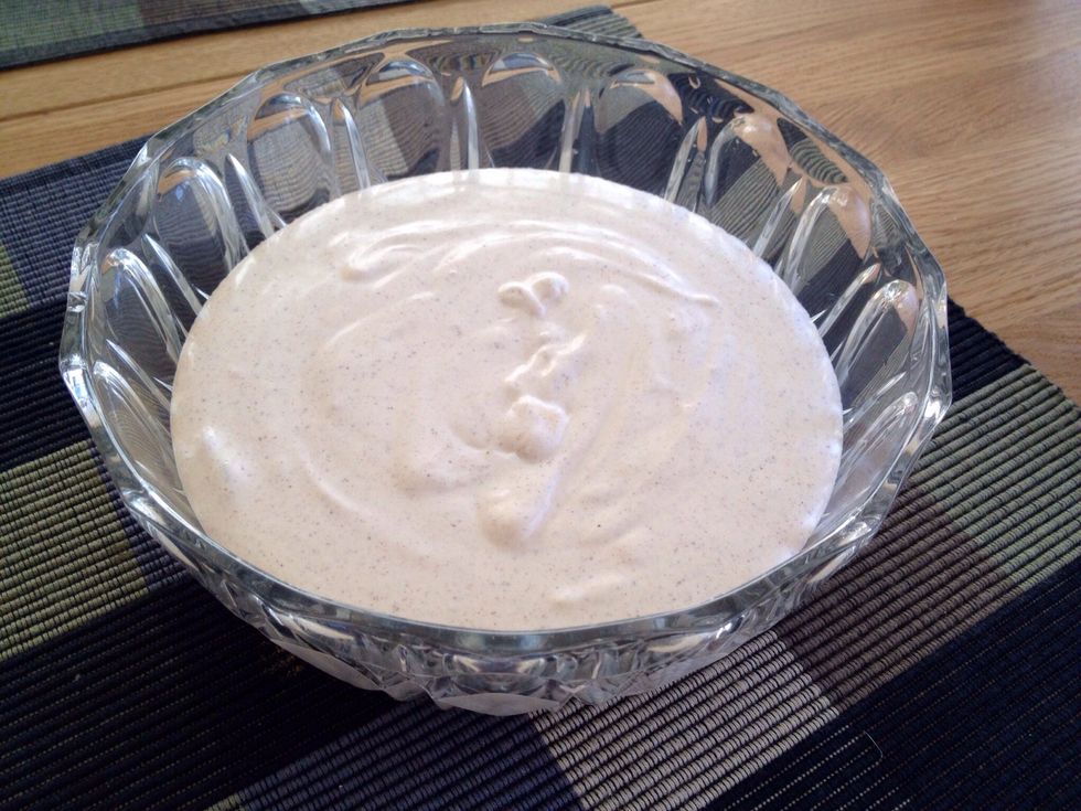 Pour into a container.