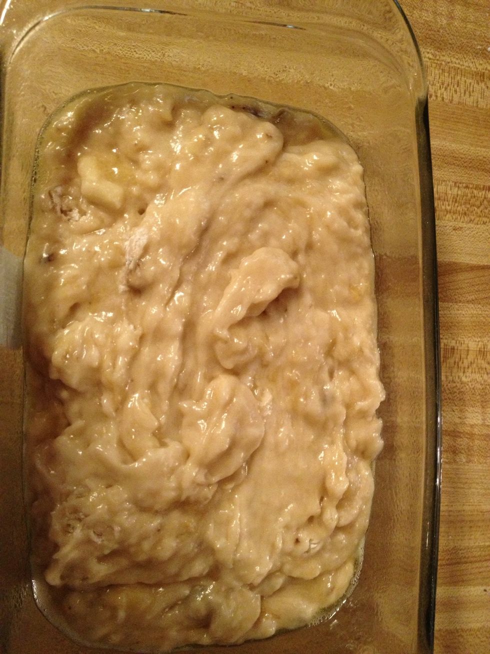 Pour into a greased loaf pan