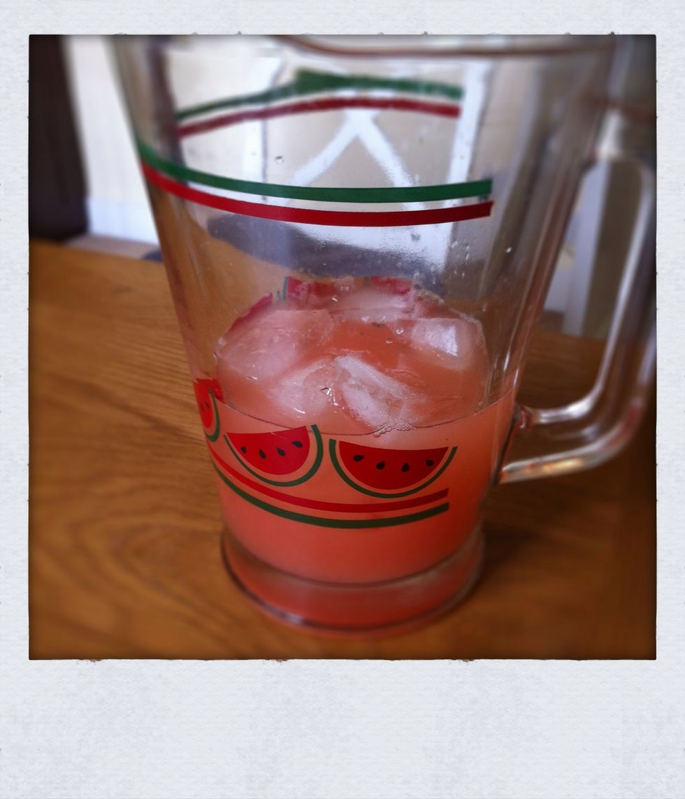 Pour into a large jug filled with ice