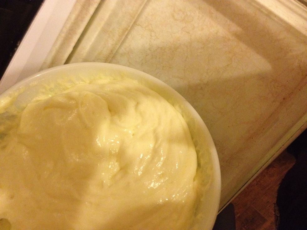 Pour into baking tray.