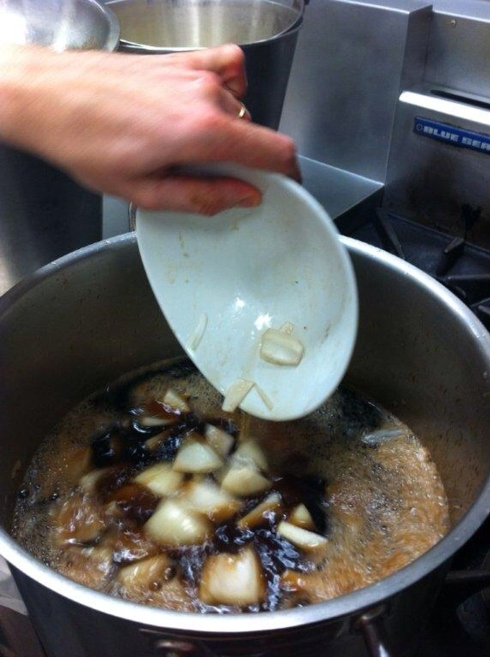 Pour into boiling coke