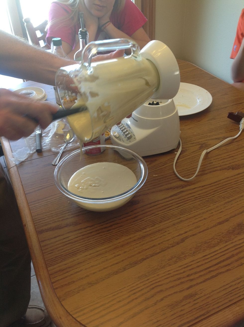 Pour into bowl.