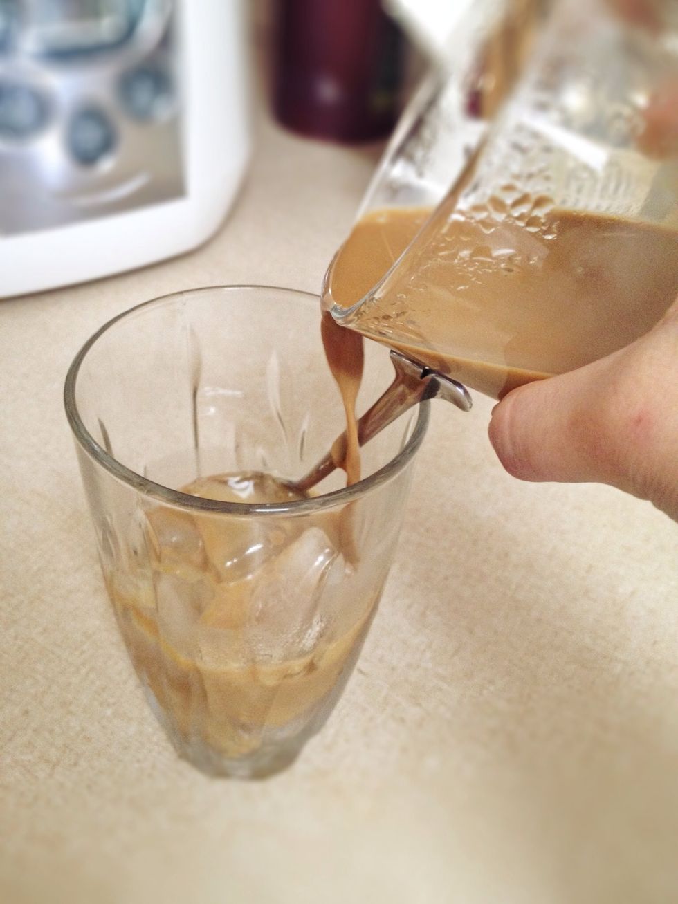 Pour into cup of ice