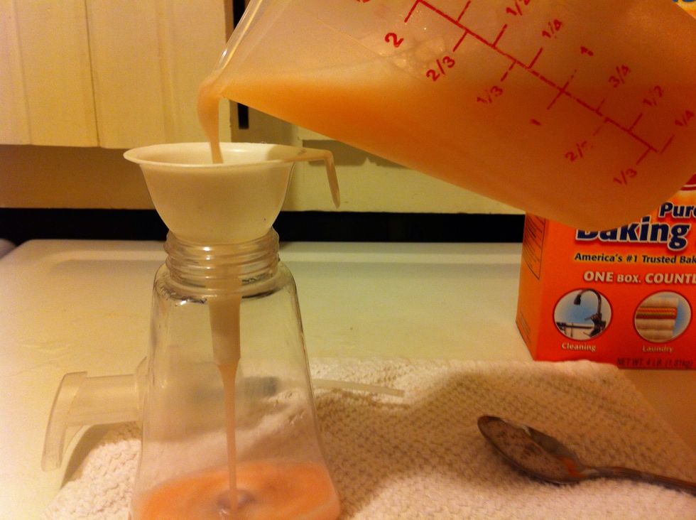 Pour into Foam Pump Dispenser. . See how thin? It has to be that thin or thinner for the pump to work properly. Just think of how much money I am saving!\ud83d\udcb0