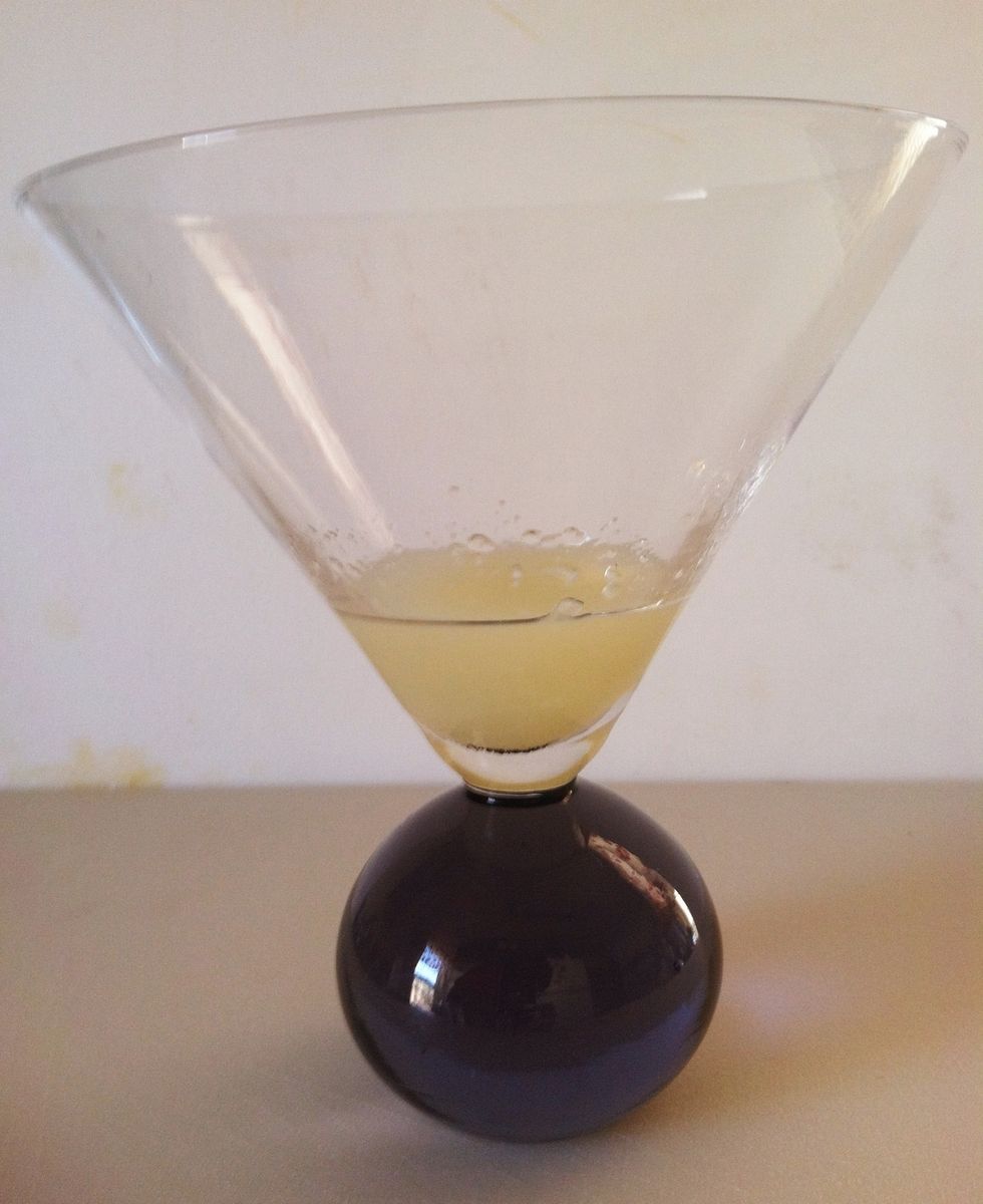 Pour into glass.