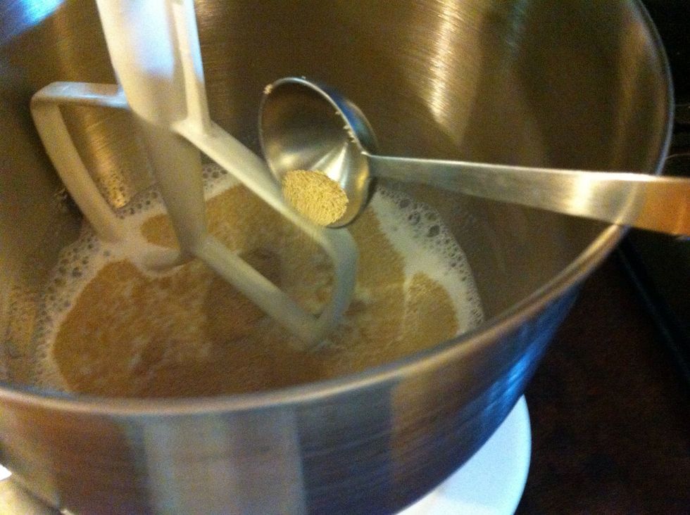 Pour into milk mix. Do not mix yet.