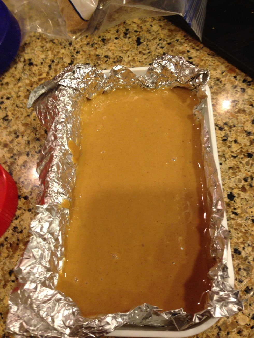 Pour into mold and chill for 30 mins or until dough is ready!