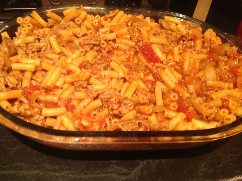 Pour into oven safe dish