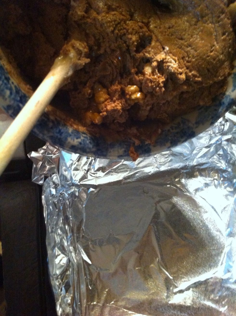 Pour into prepared pan.