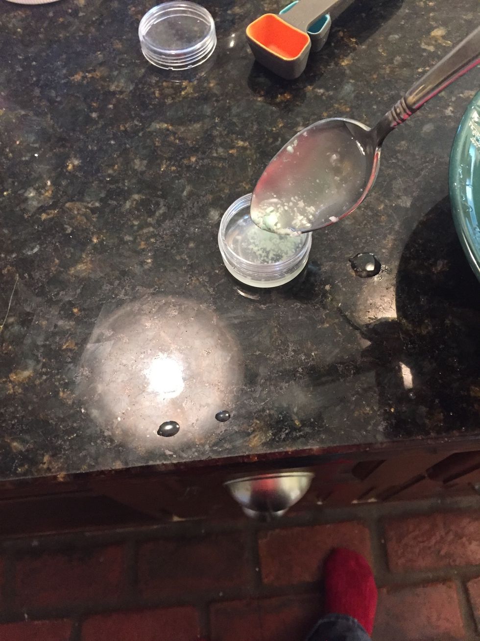 Pour into small container