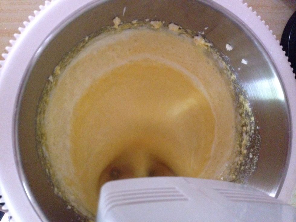 Pour into the batter and mix