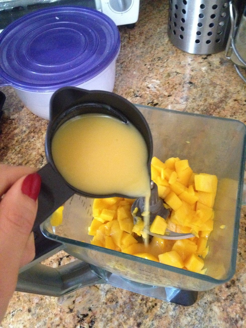 pour into the blender