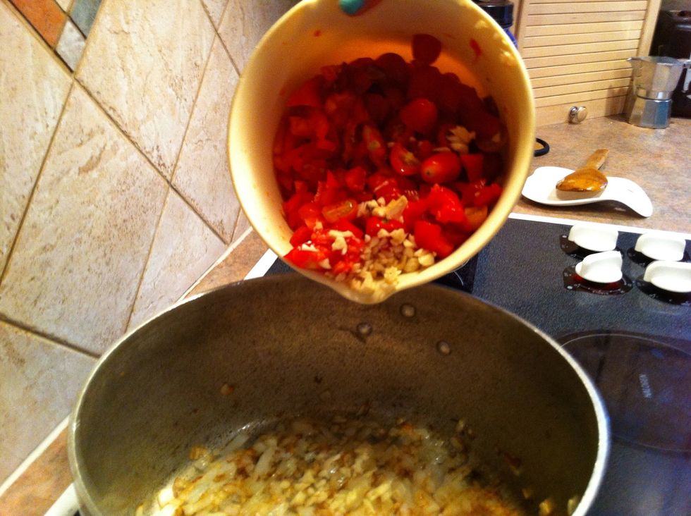 Pour into the onions