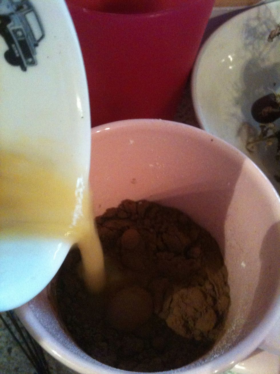 pour into the other cup :)