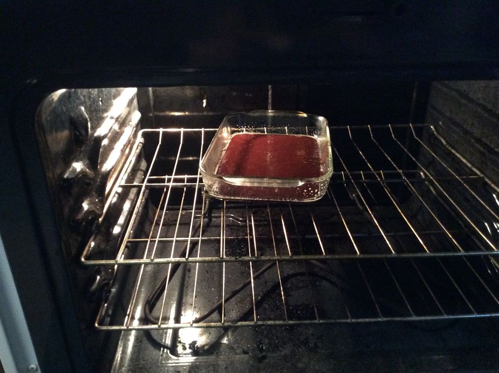 Pour into the sprayed dish and bake for 12 to 13 minutes.