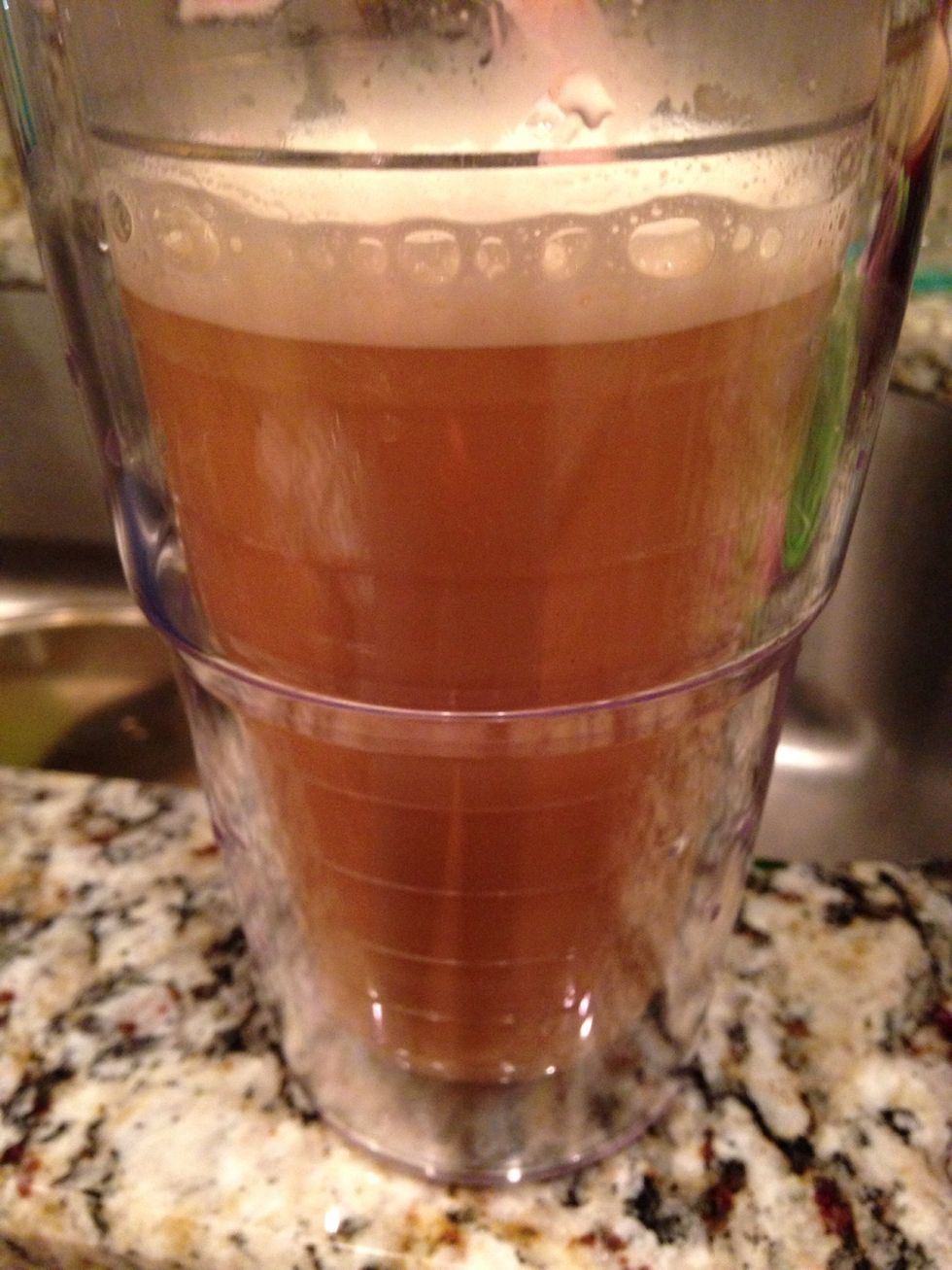 Pour into to cup and drink. I love Tervis Tumblers for hot or cold drinks