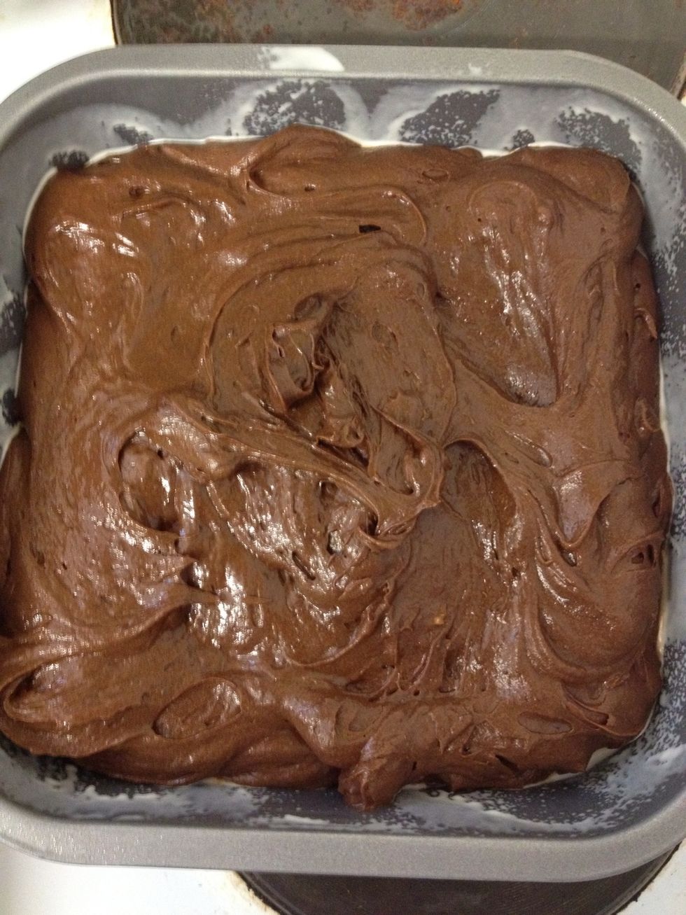 Pour into your greased pan...