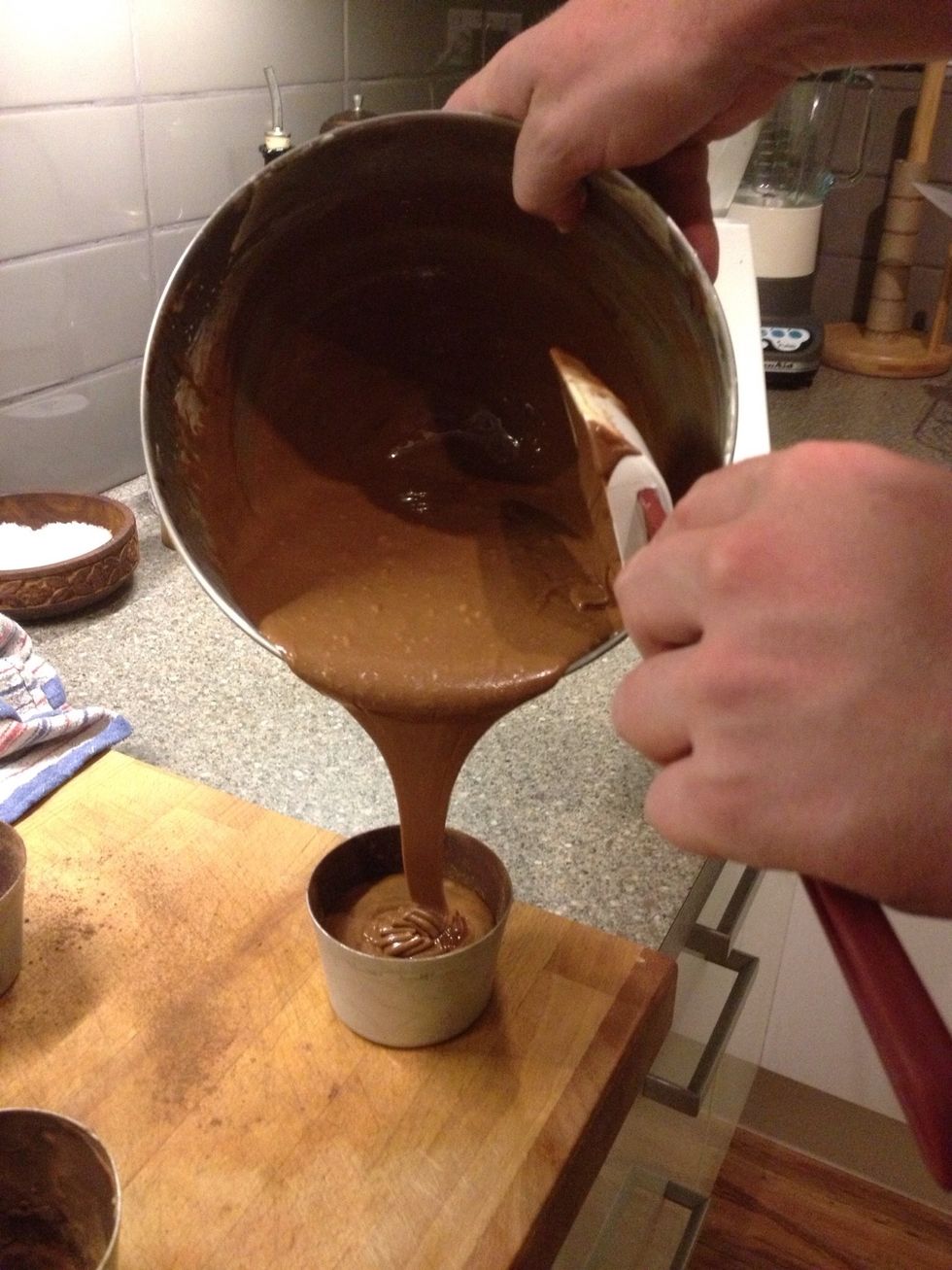 Pour into your prepared moulds