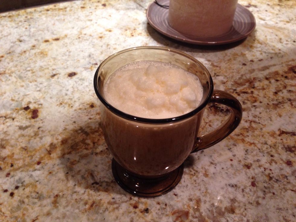 Pour it all into a glass.