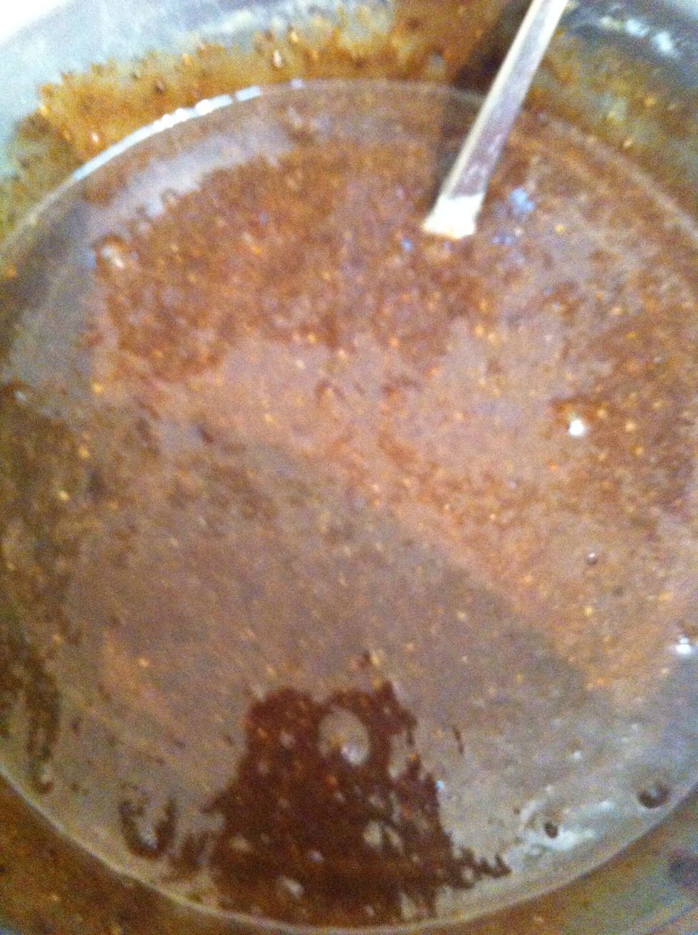 Pour it in a baking tin/pan. Don't forget to grease the pan with oil/butter