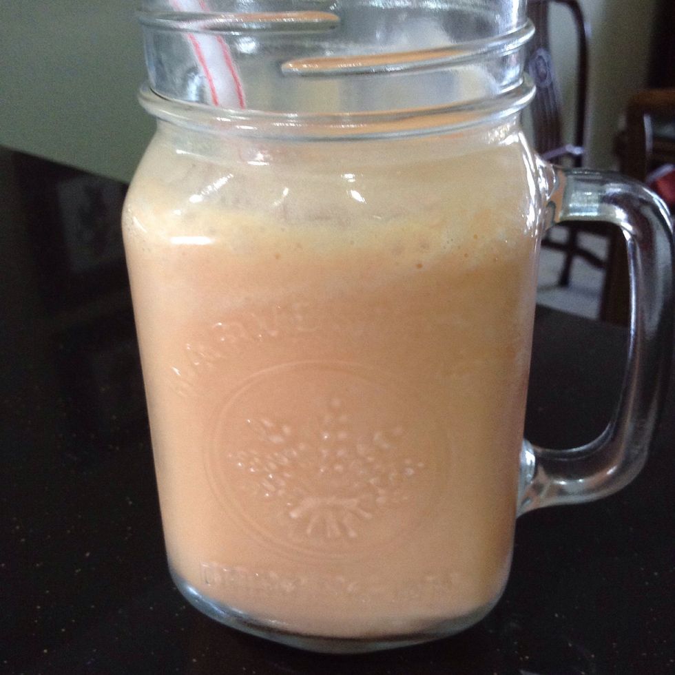 Pour it in a cup and your done! Yum!(add some cream in too!)