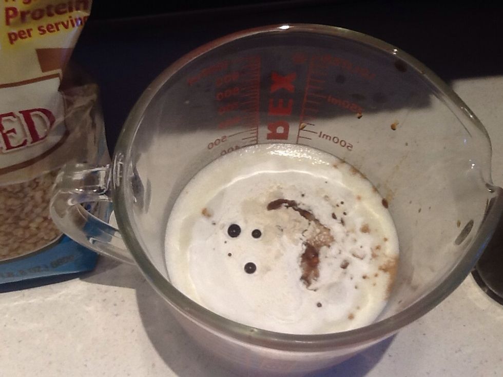 Pour it in the blender with the coconut milk.