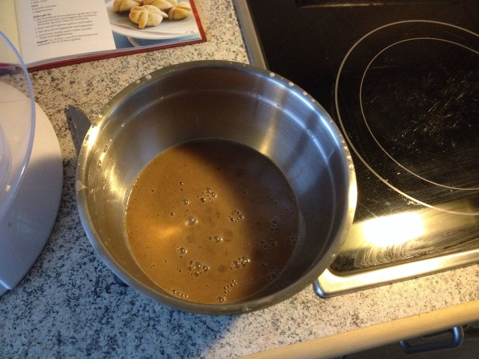 Pour it into a cold bowl and put it in the refrigerator until cold