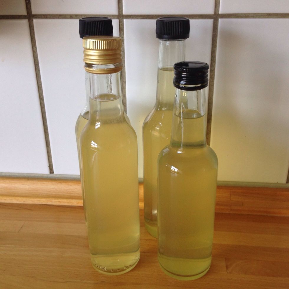 Pour it on cleaned bottles