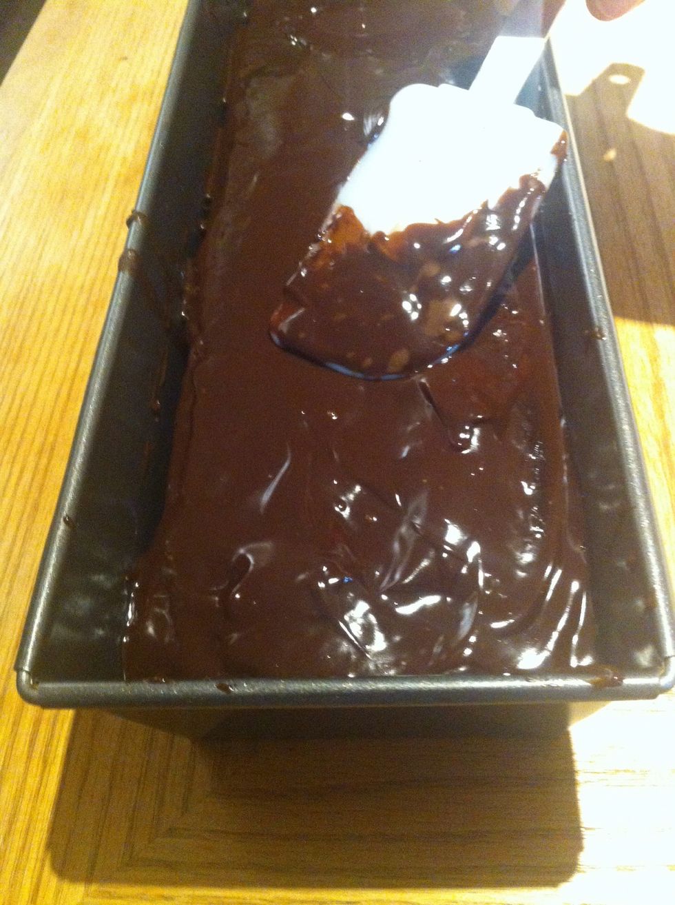 Pour it on the cake and spread it all over , let it cool and serve