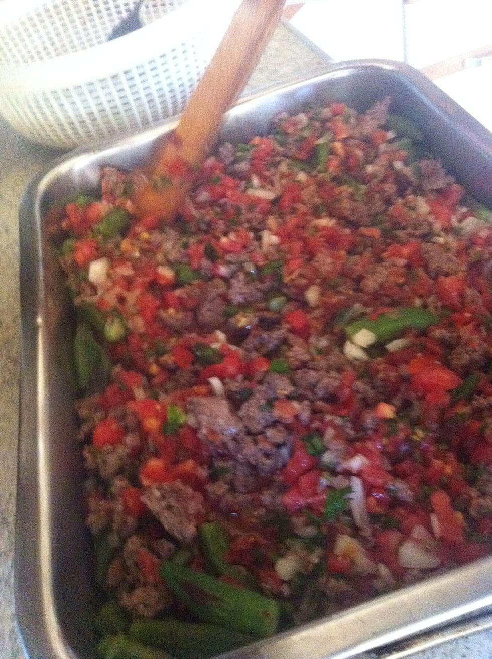 Pour it on to the okra