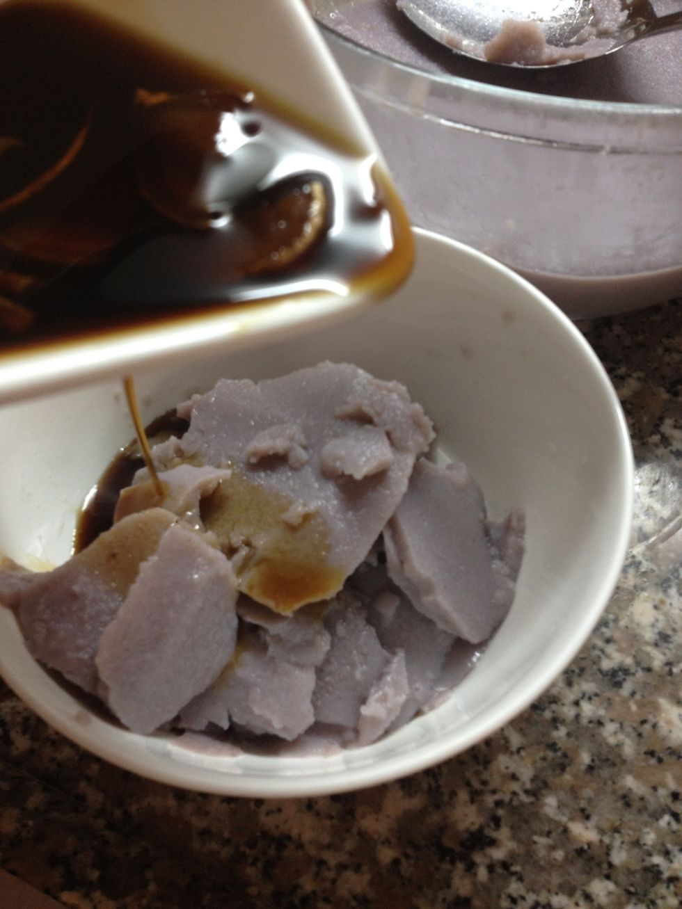 Pour it over the "custard"