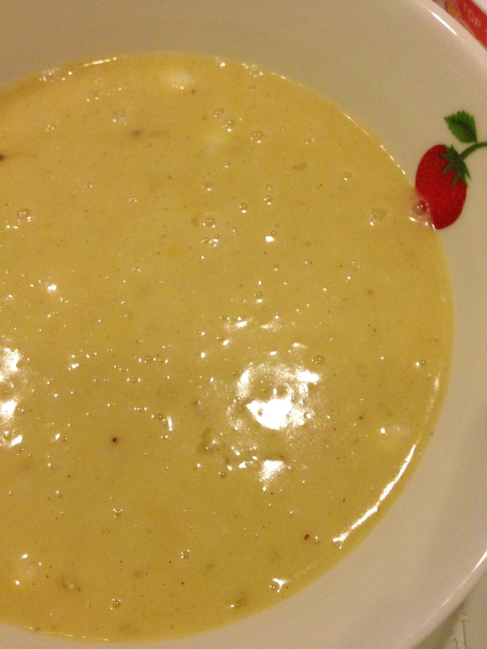 Pour it to a bowl & leave it for 1 hour until it cool down