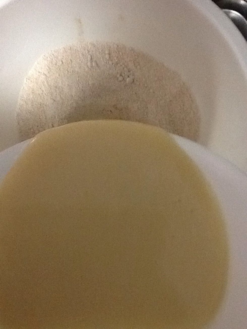 Pour liquid into the well