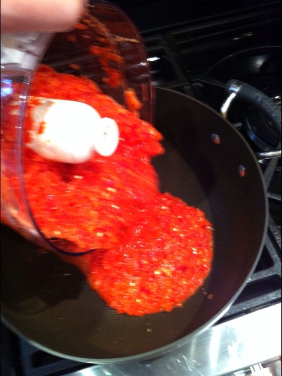 Pour mix into a heavy bottomed pan