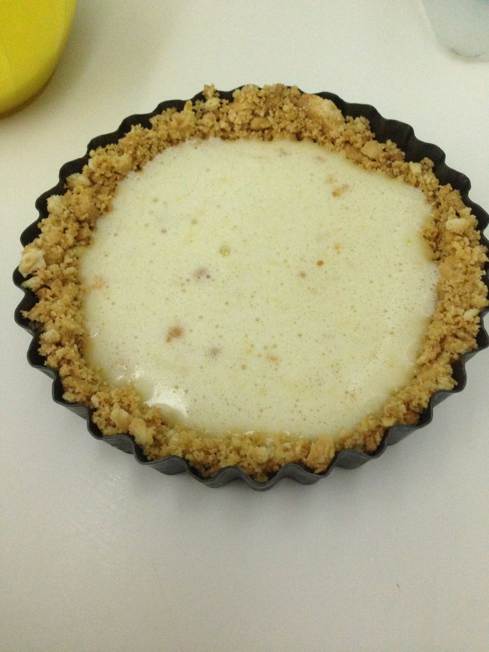 Pour mixture in the pie crusts. Bake in oven at 160c for about 10 mins