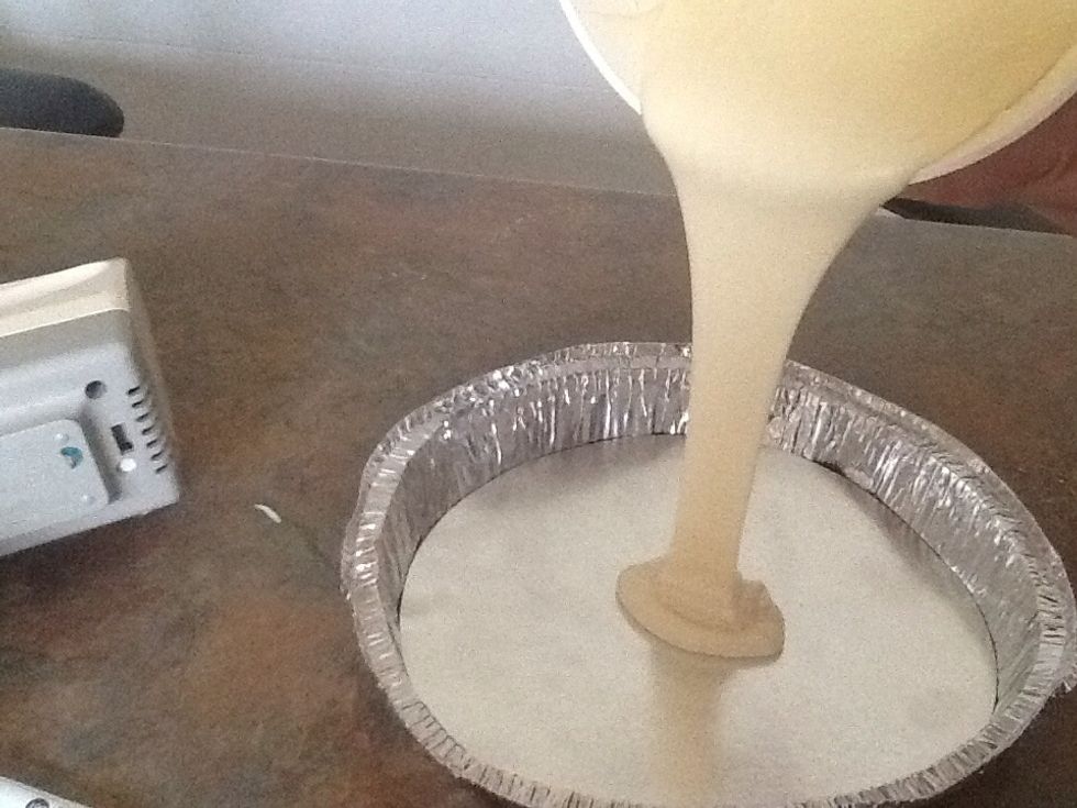 Pour mixture into a cake tray