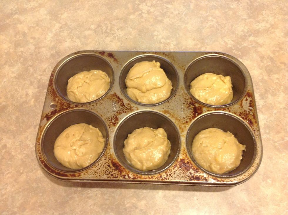 Pour mixture into pan and bake for 55 minutes. If using muffin pan, use fork coming out clean as tester after muffins have browned.