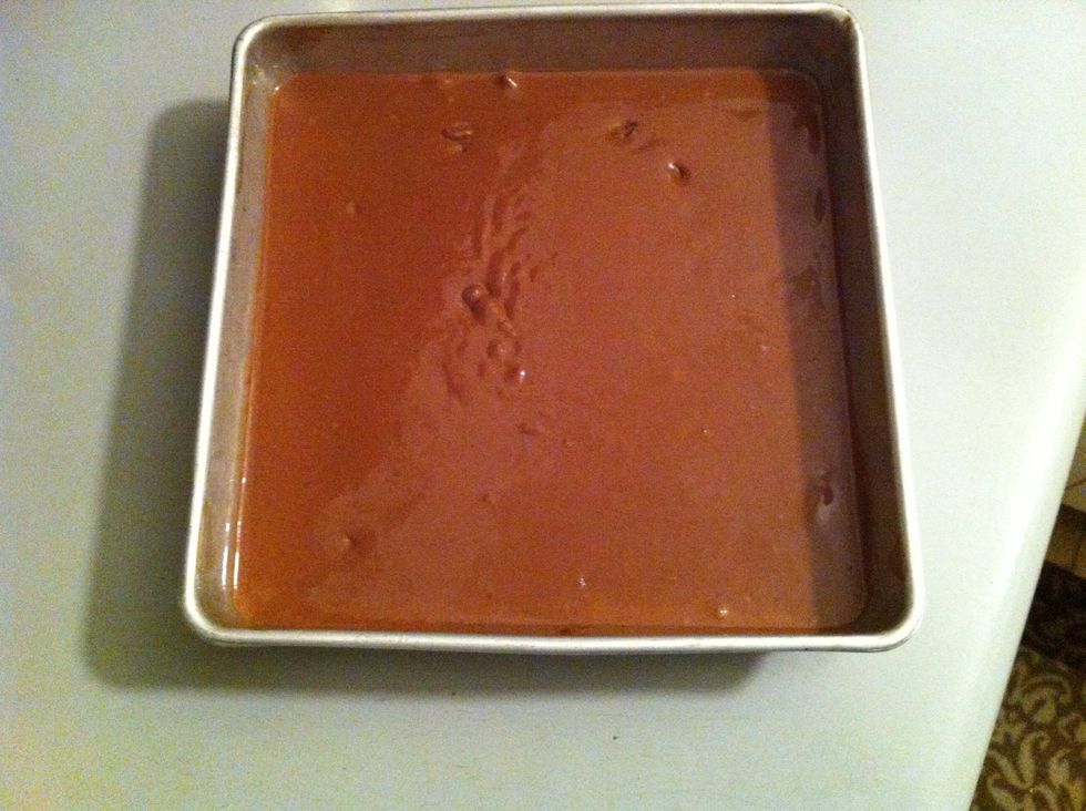 Pour mixture into pan.