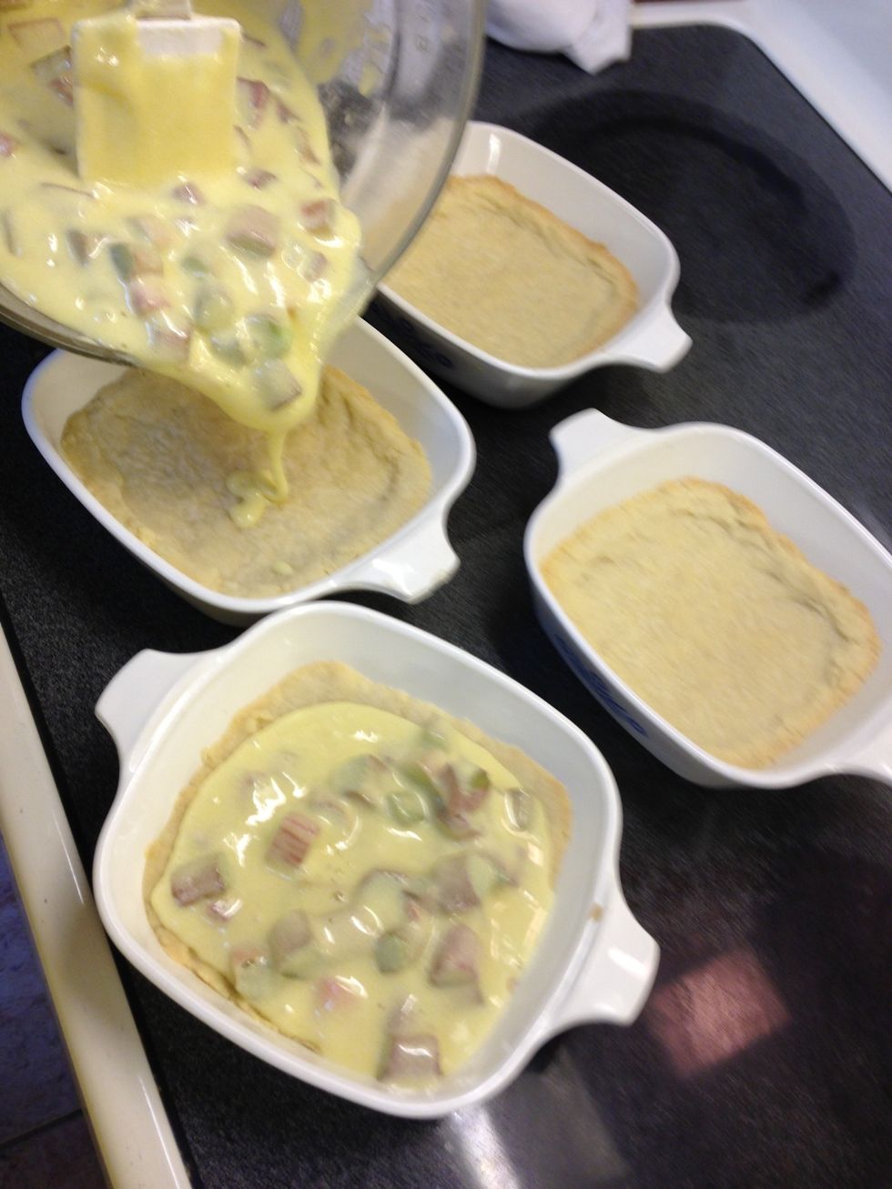 Pour mixture on top of crust.