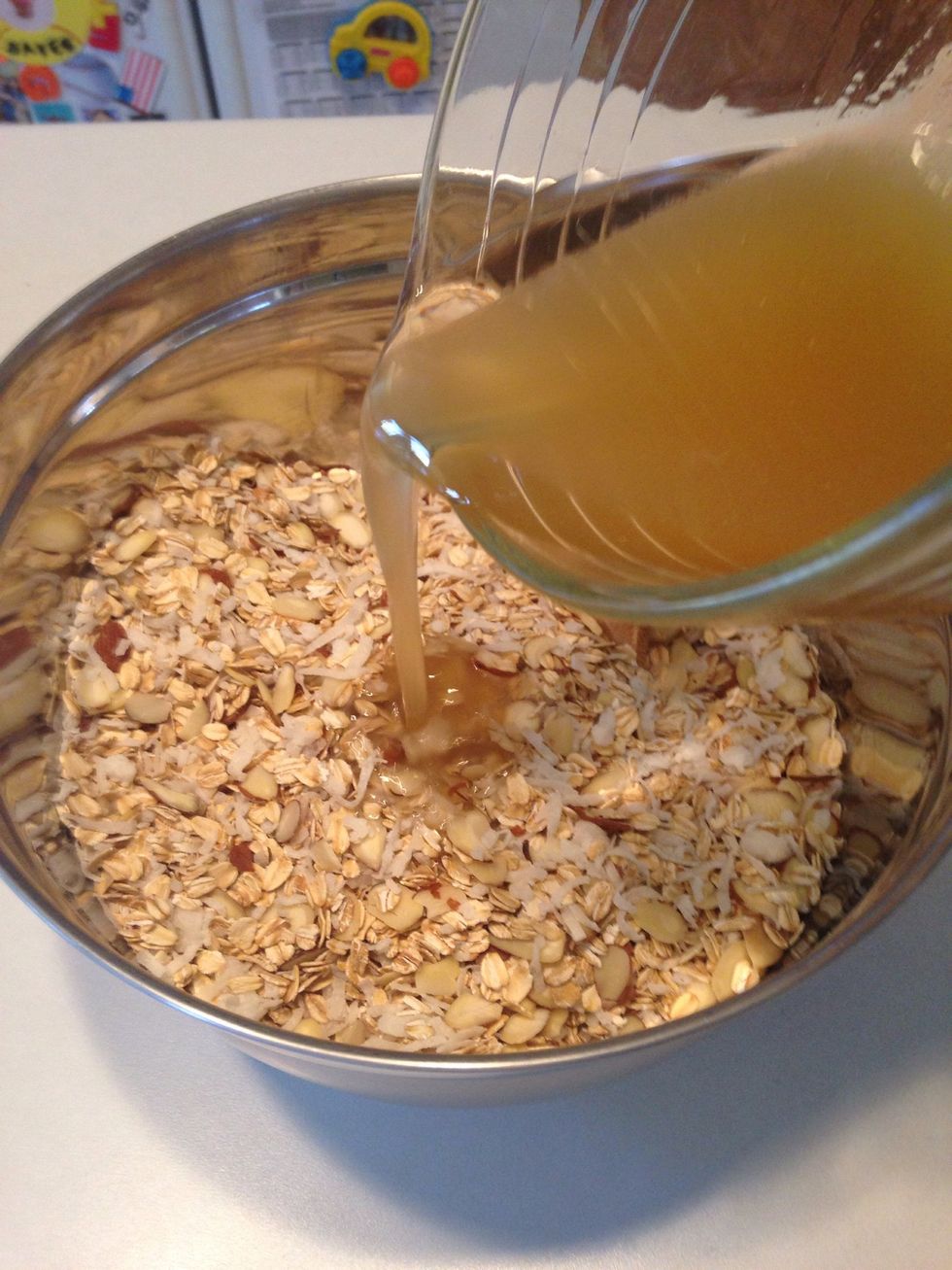 Pour mixture over granola.