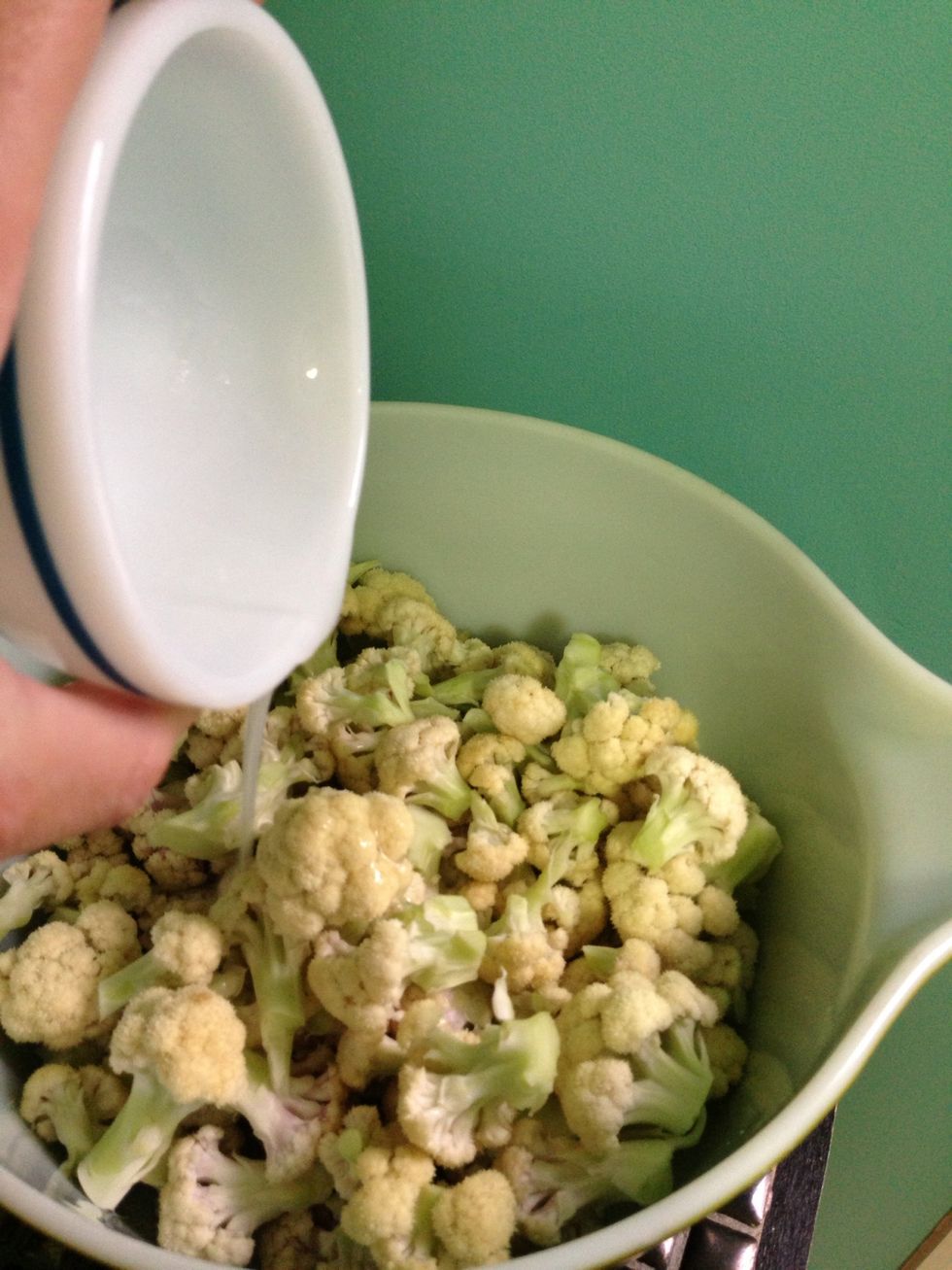 Pour oil in and stir to evenly coat.