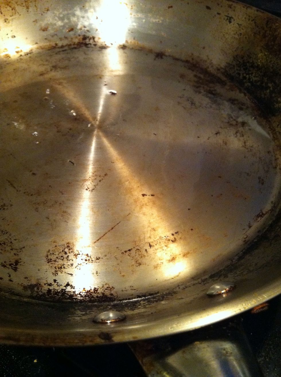 Pour oil in pan and right before it hits its smoking point add fish.