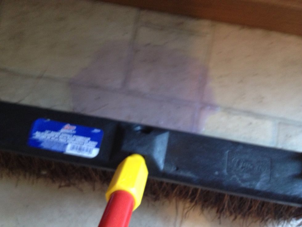 Pour on cleaner and brush