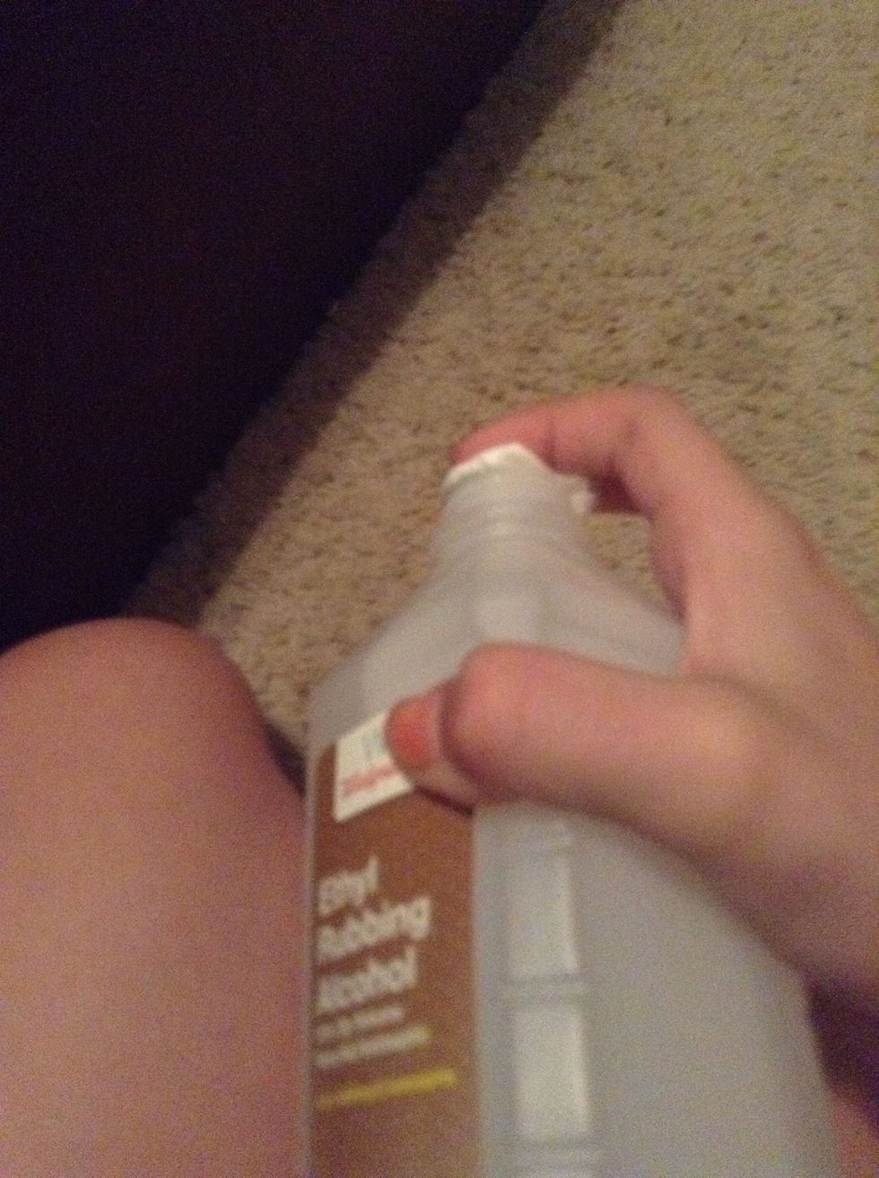 Pour on the rubbing alcohol