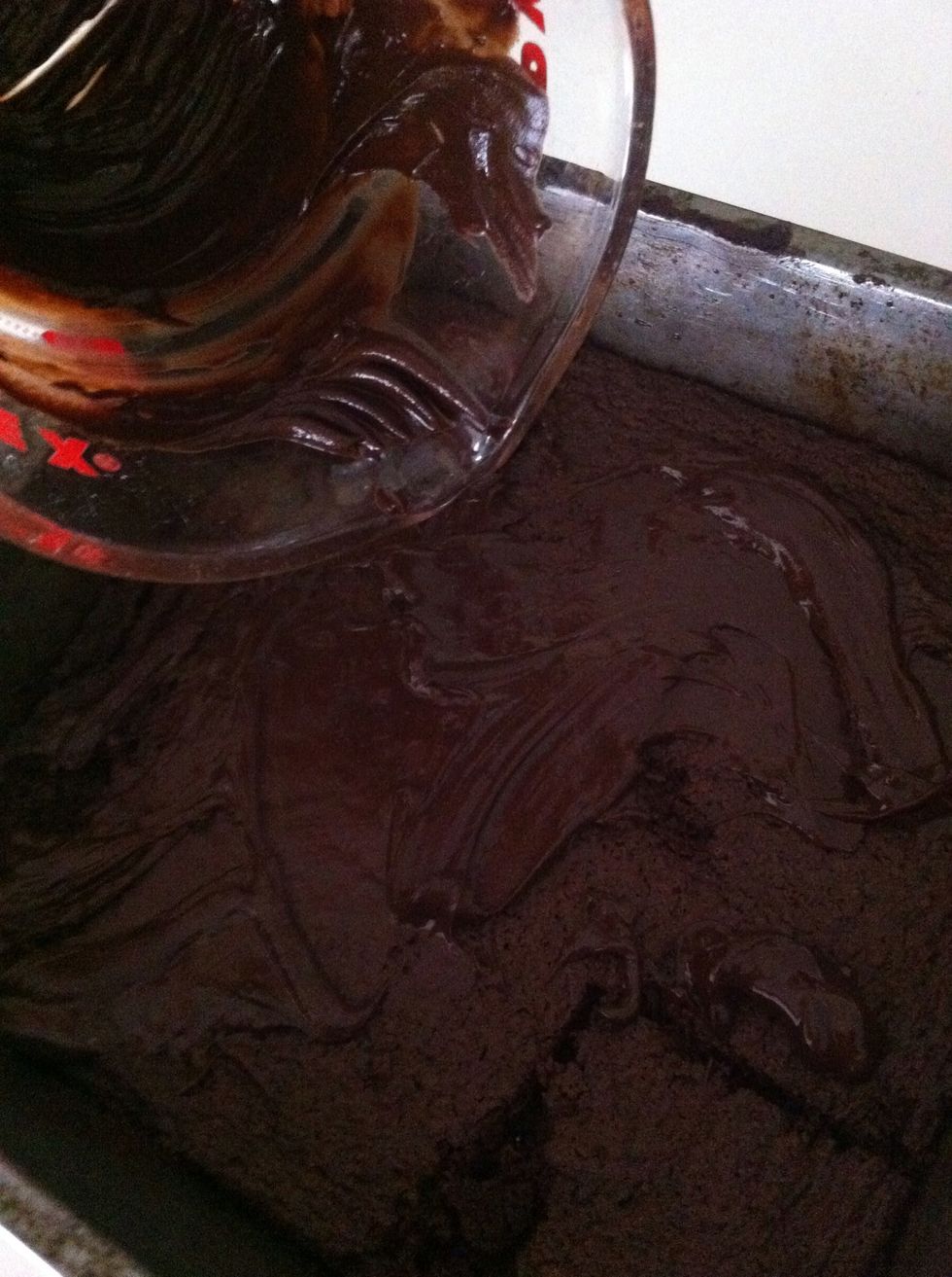 Pour on top of brownies, and spread \ud83d\ude0d\ud83c\udf6b\ud83c\udf74