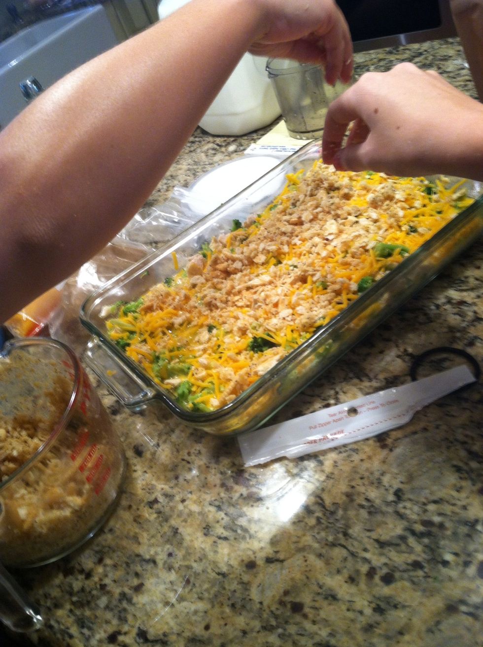 Pour on top of the cheese