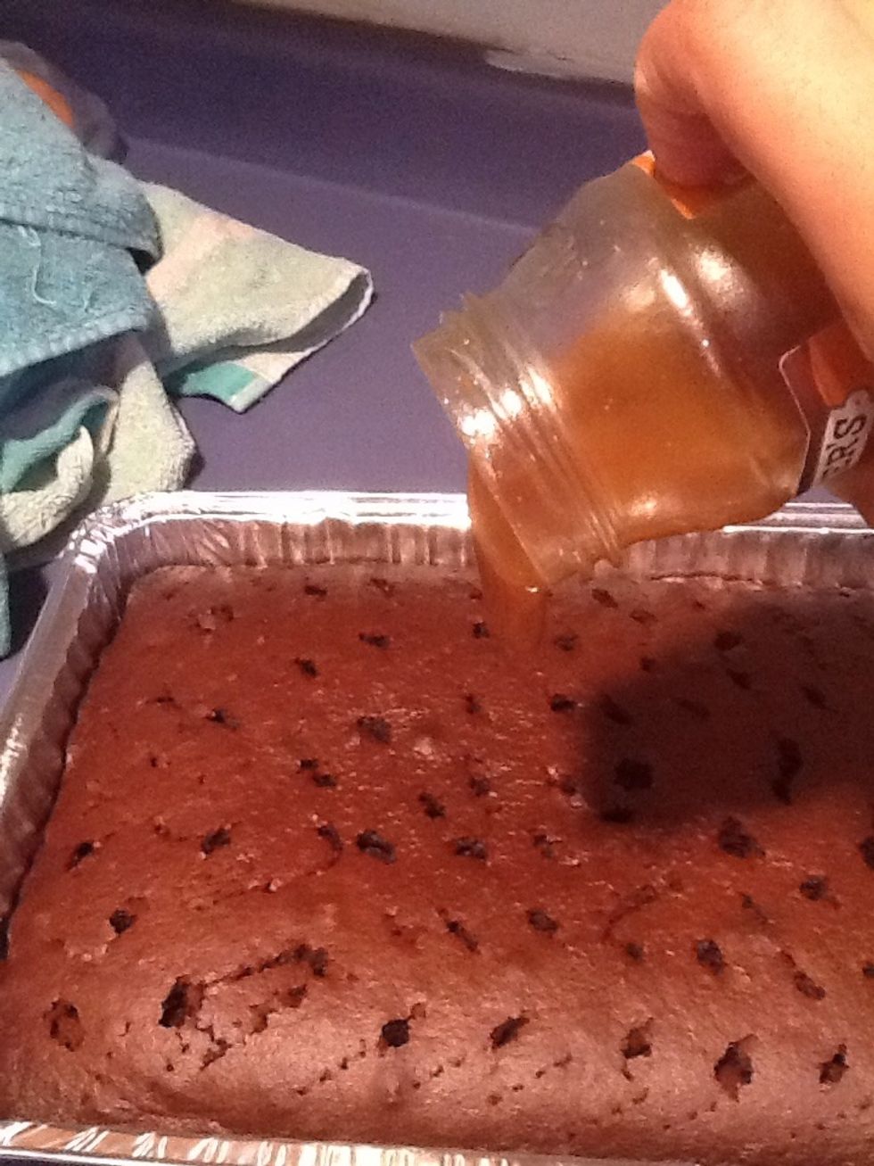 Pour on top of your cake, as much or as little as you like.