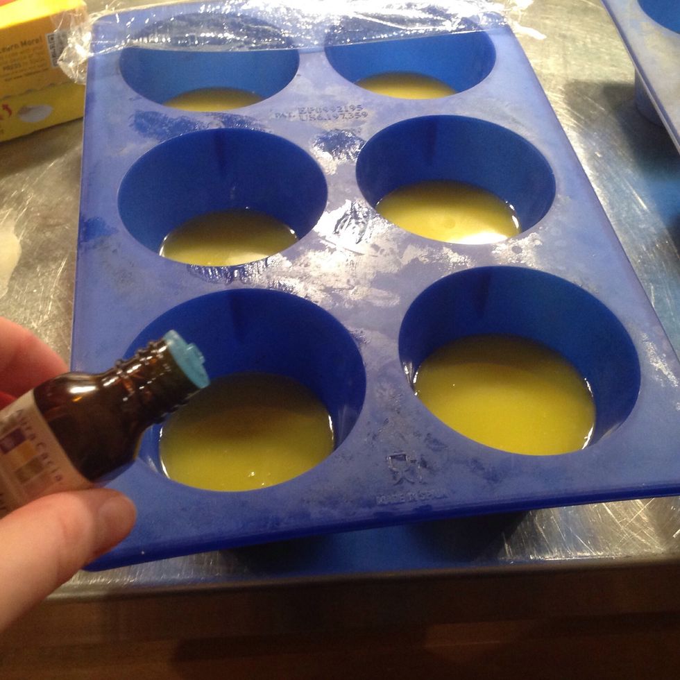 Pour one drop of each essential oil into each section.