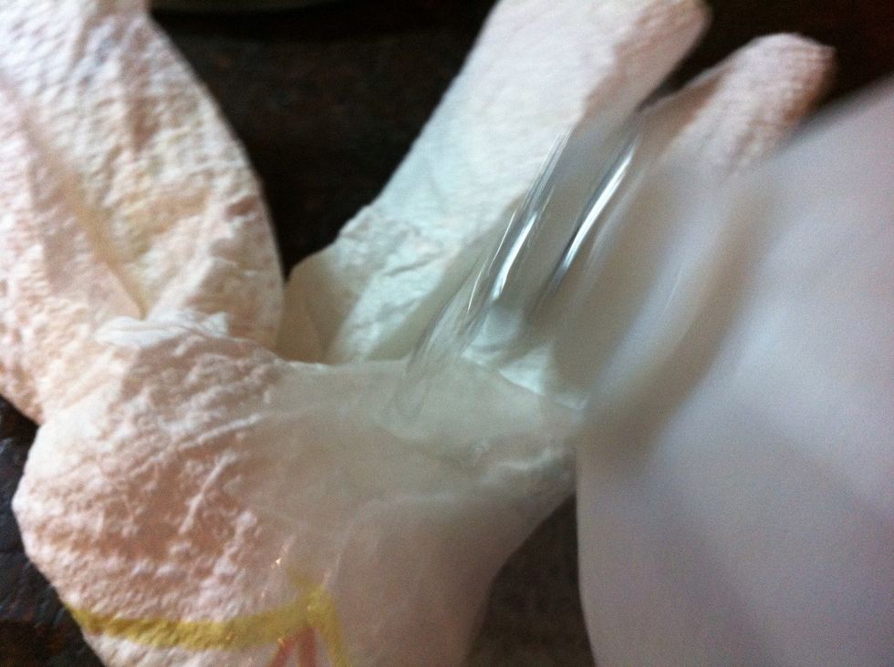 ...pour onto paper towel.